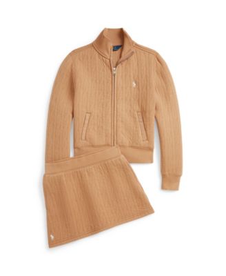 Girls' 7-16 Quilted Cable-Motif Skirt