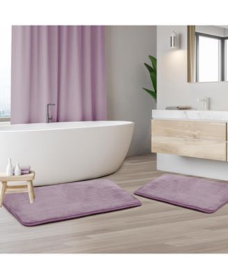 2 Piece Ultra Soft Non-Slip Plush Memory Foam Bath Rug Set - Small & Large