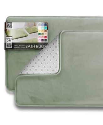2 Piece Ultra Soft Non-Slip Plush Memory Foam Bath Rug Set - Small & Large