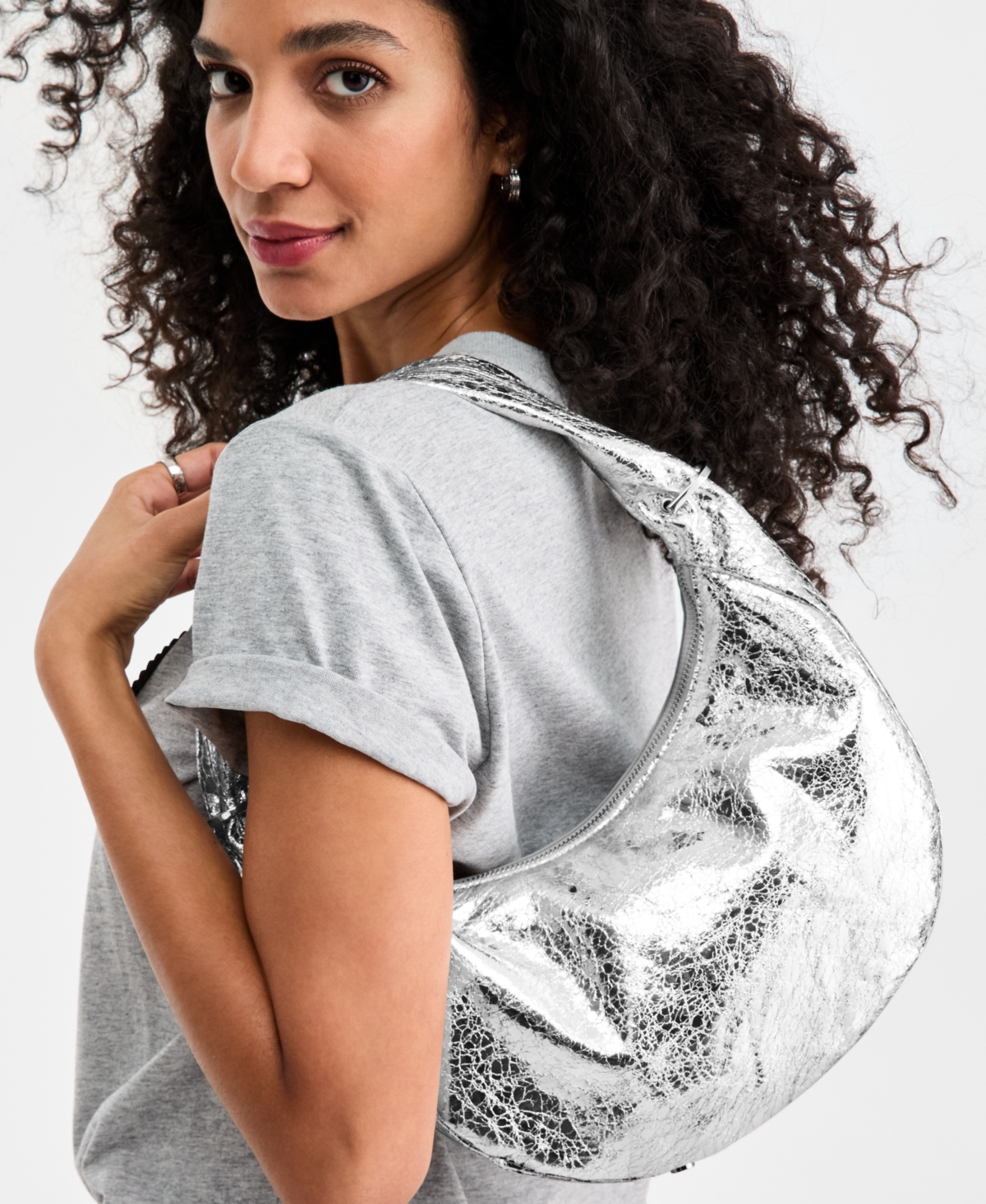 On 34th Harlowwe Small Pebbled Hobo Bag, Exclusively at Macy's