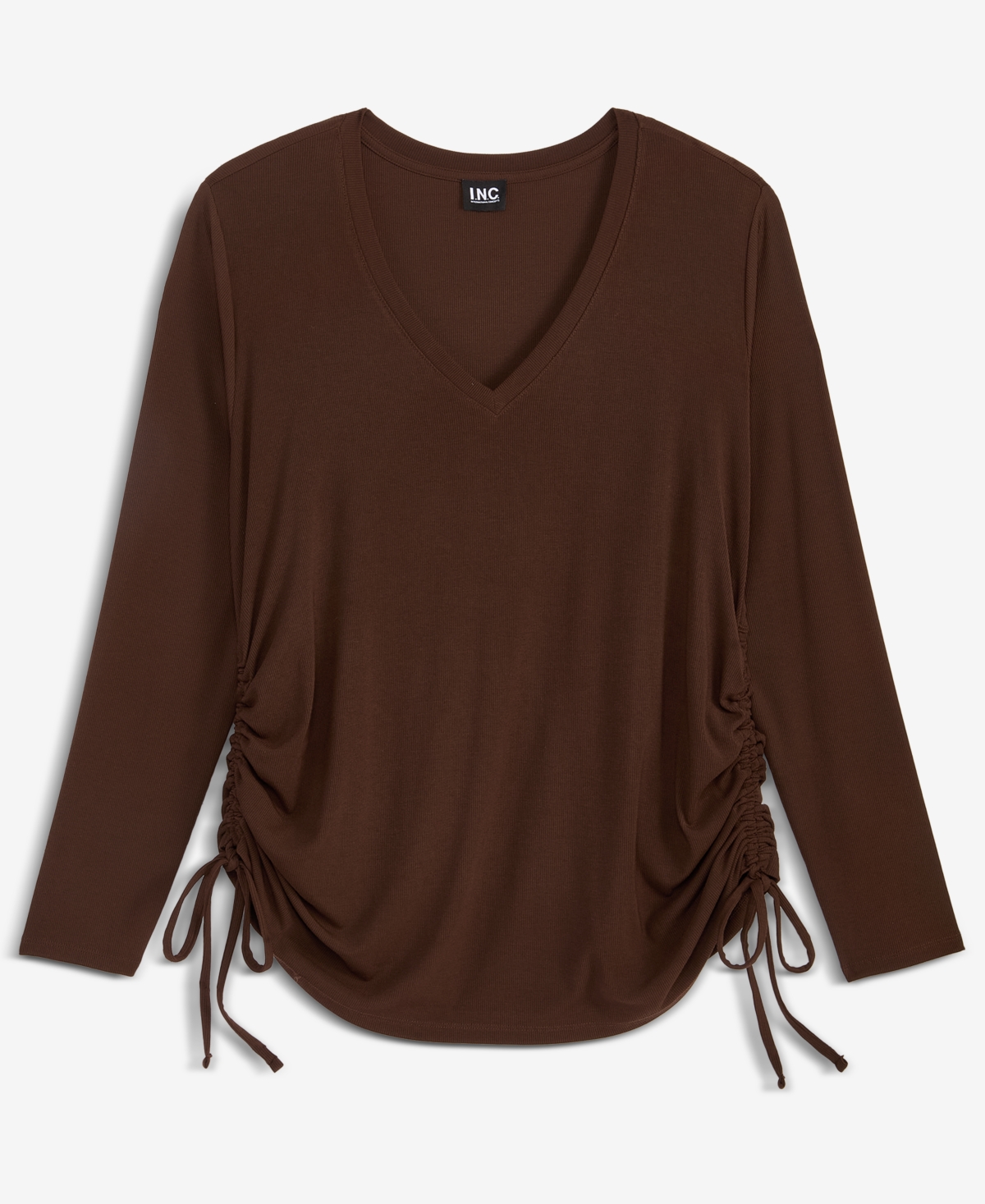 I.n.c. International Concepts Plus Side-Shirred Top, Macy's Exclusive