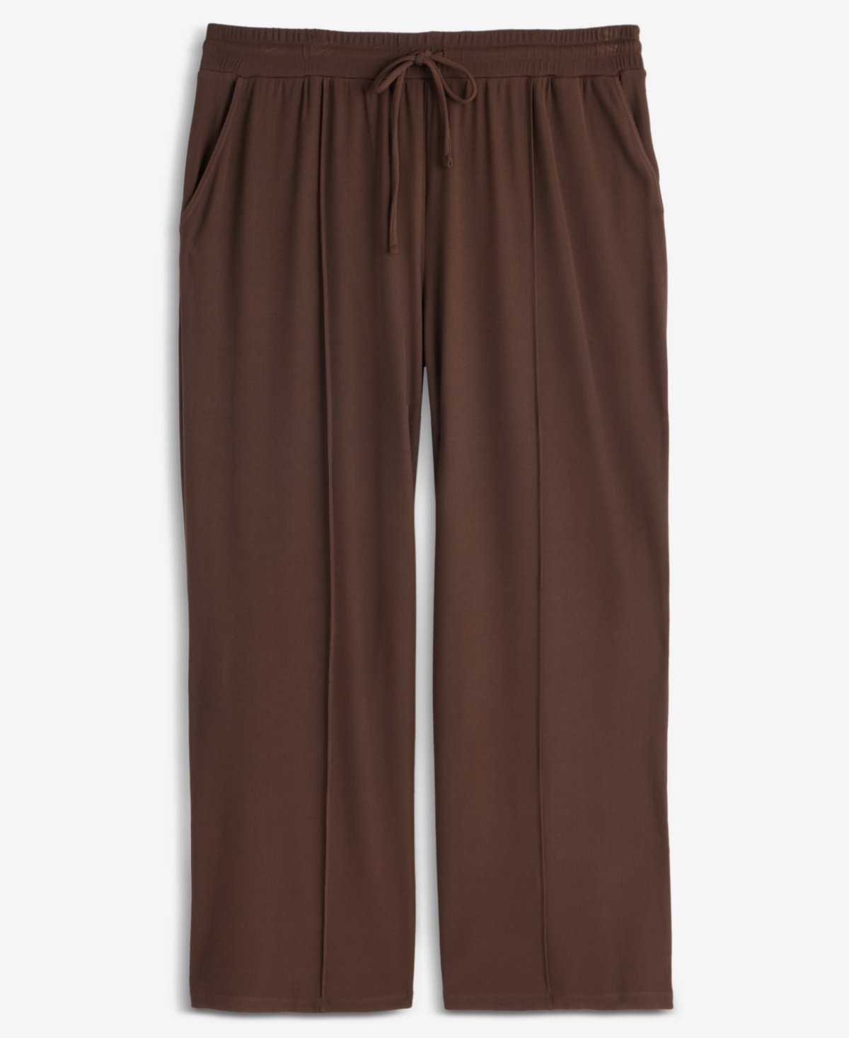 I.n.c. International Concepts Plus Ribbed Wide-Leg Drawstring Pants, Macy's Exclusive