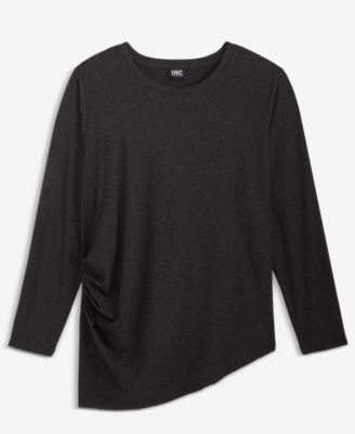 Plus Size Ribbed Asymmetrical-Hem Top, Macy's Exclusive