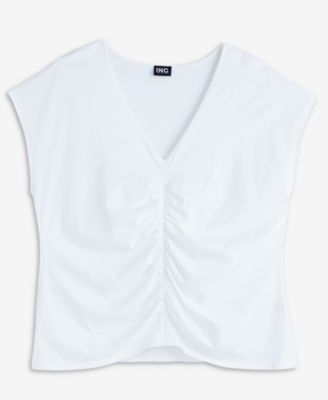 Plus Size Cotton Ruched Top, Macy's Exclusive