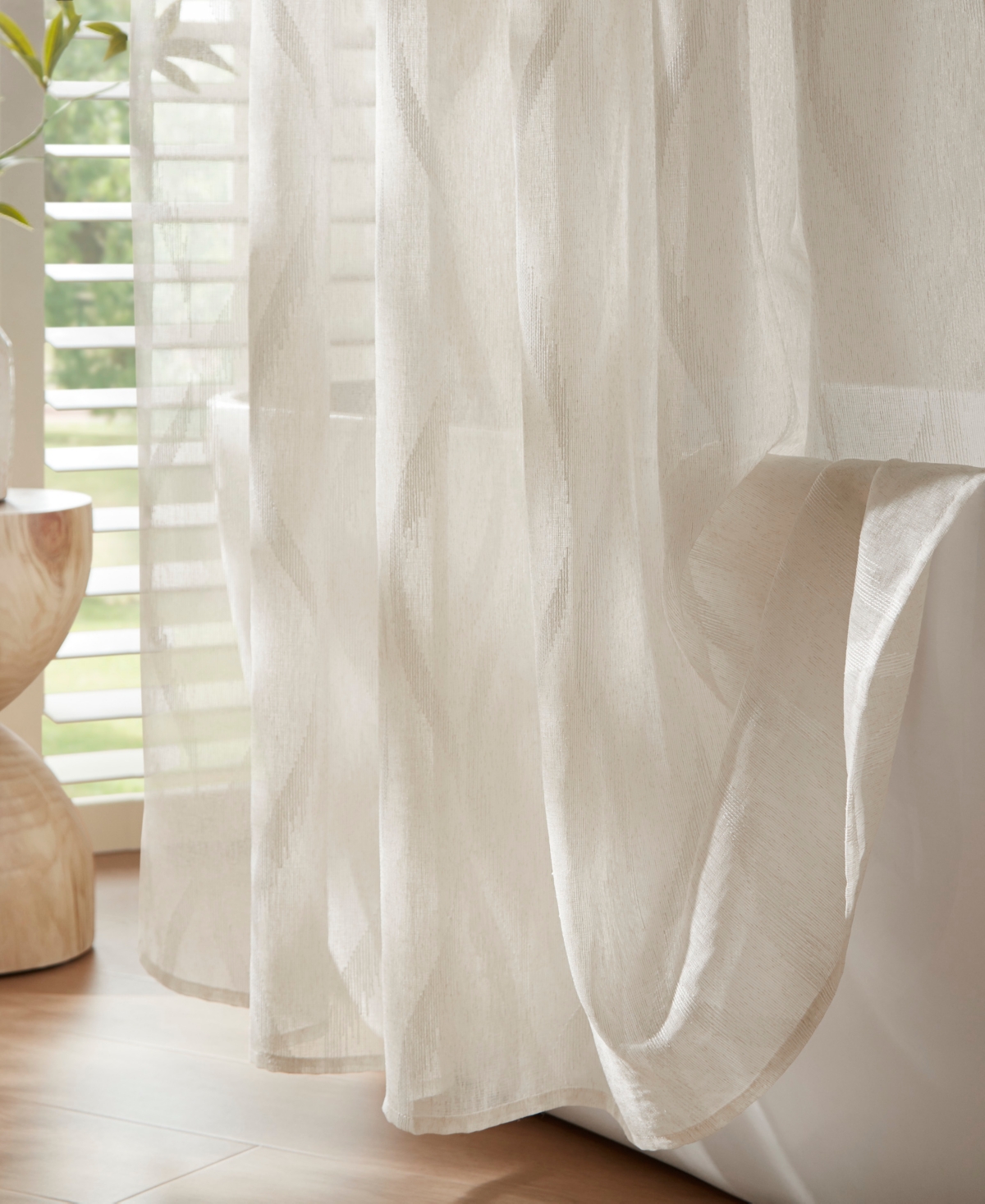 Madison Park Candice Sheer Shower Curtain, 72" X 84" In White