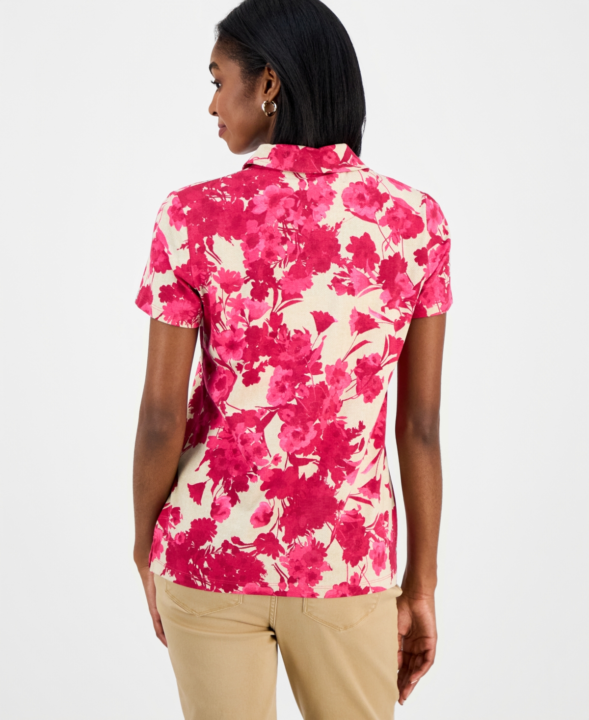 Nautica Jeans Women's Festival Floral Polo Shirt