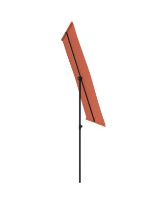 Garden Parasol Terracotta Polyester, Aluminum Medium