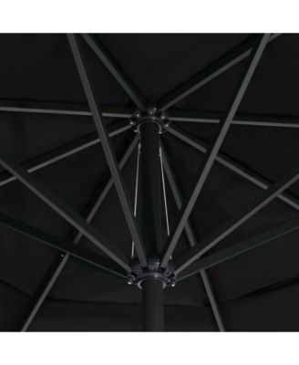 Garden Parasol Black Polyester fabric with PA coating, Aluminum