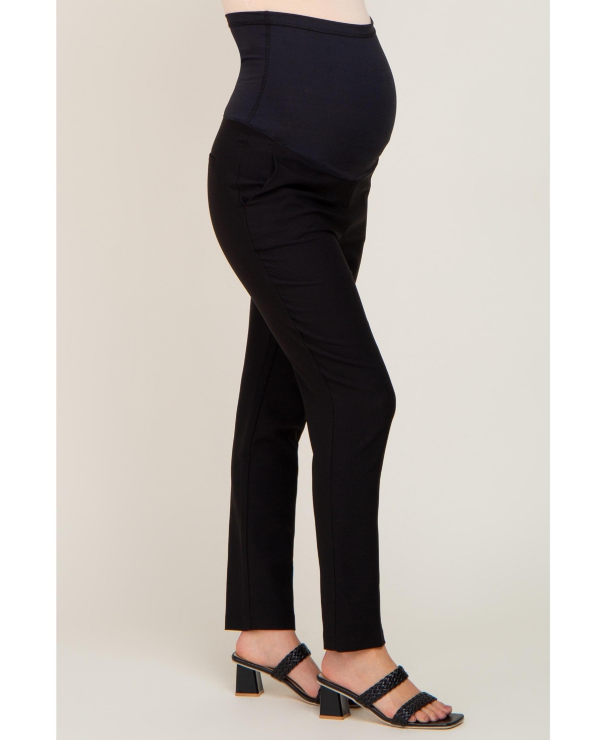 Pinkblush Maternity Black Stretchy Slim Fit Crop Dress Pants