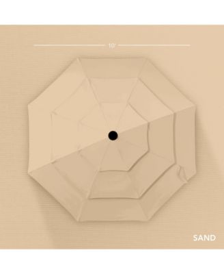 10ft 3-Tier Patio Umbrella, Market Sun Shade w/ Tilt Adjustment, Easy Crank