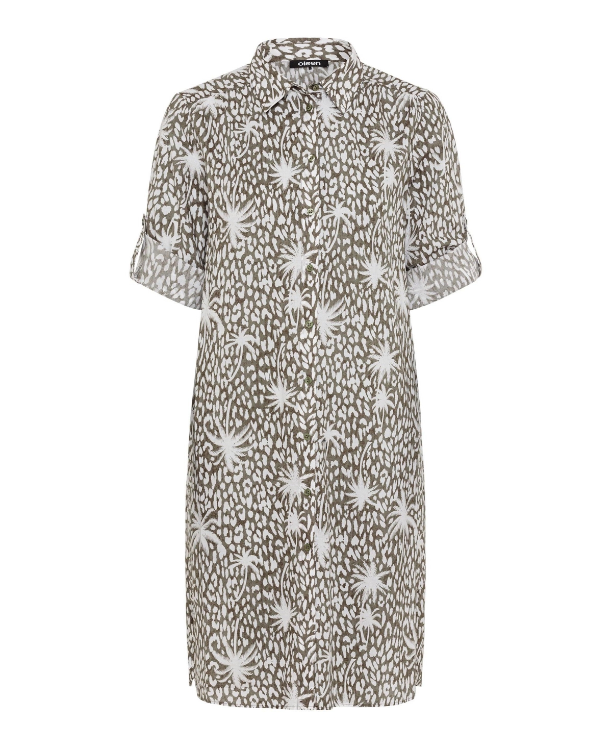 Olsen Women's Tropic Mixed Print Shirt Dress