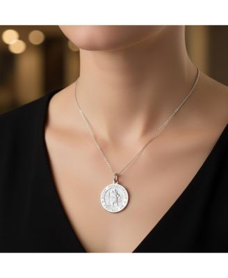 Religious Medal Medallion Patron of Safe Travel - Saint Christopher Pendant Necklace and in .925 Sterling Silver