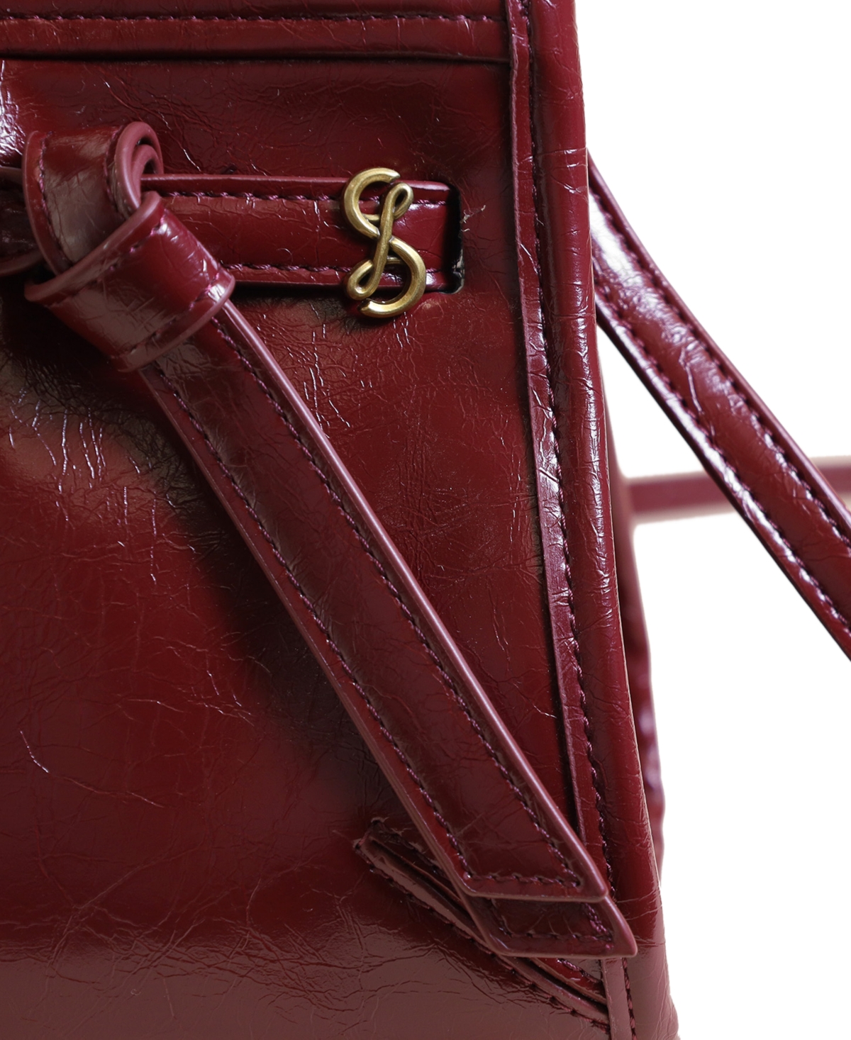 Sam & Libby Onyx Belted Satchel Bag In Burgundy