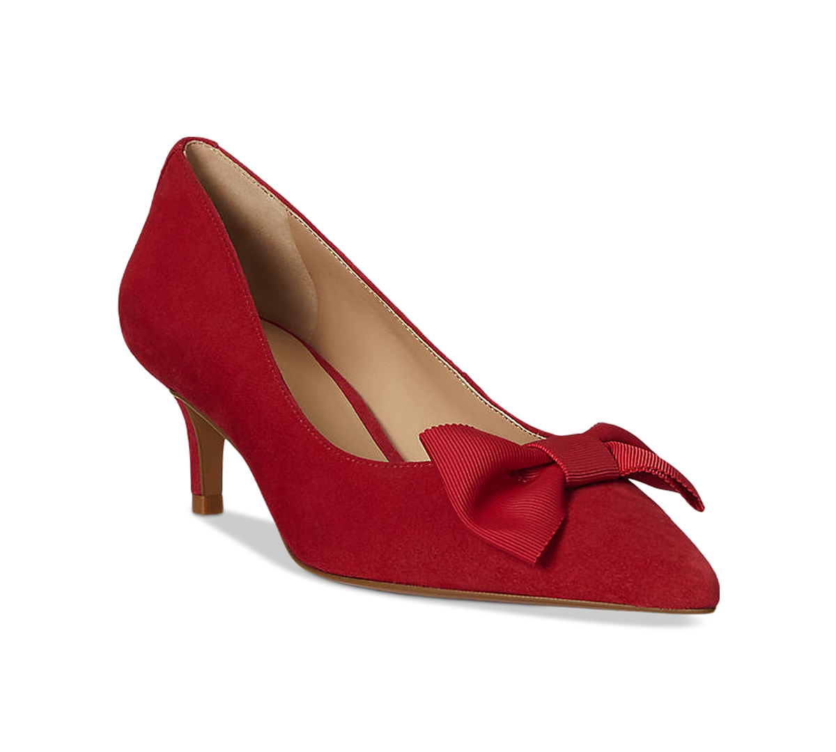 Ralph Lauren Women's Adrienne Suede Bow Pump In Red
