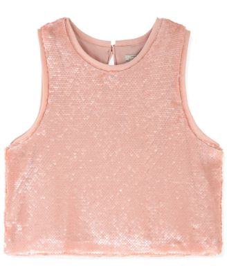 7-16 Sequin Pailette Sleeveless Tank Top