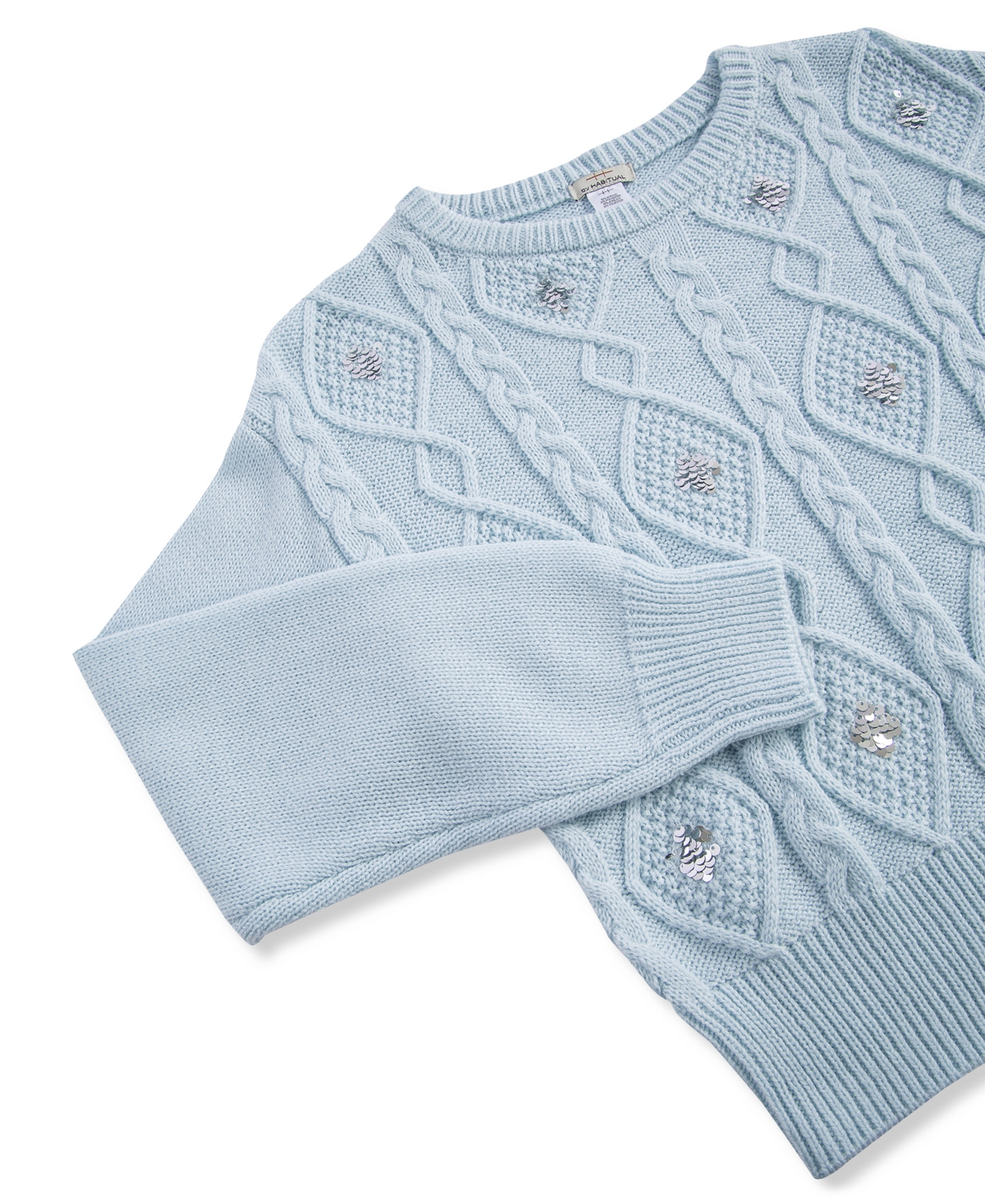 Habitual Kid Habitual Girls 7-16 2-piece Sequin Cable Knit Sweater And Pants Set In Blue