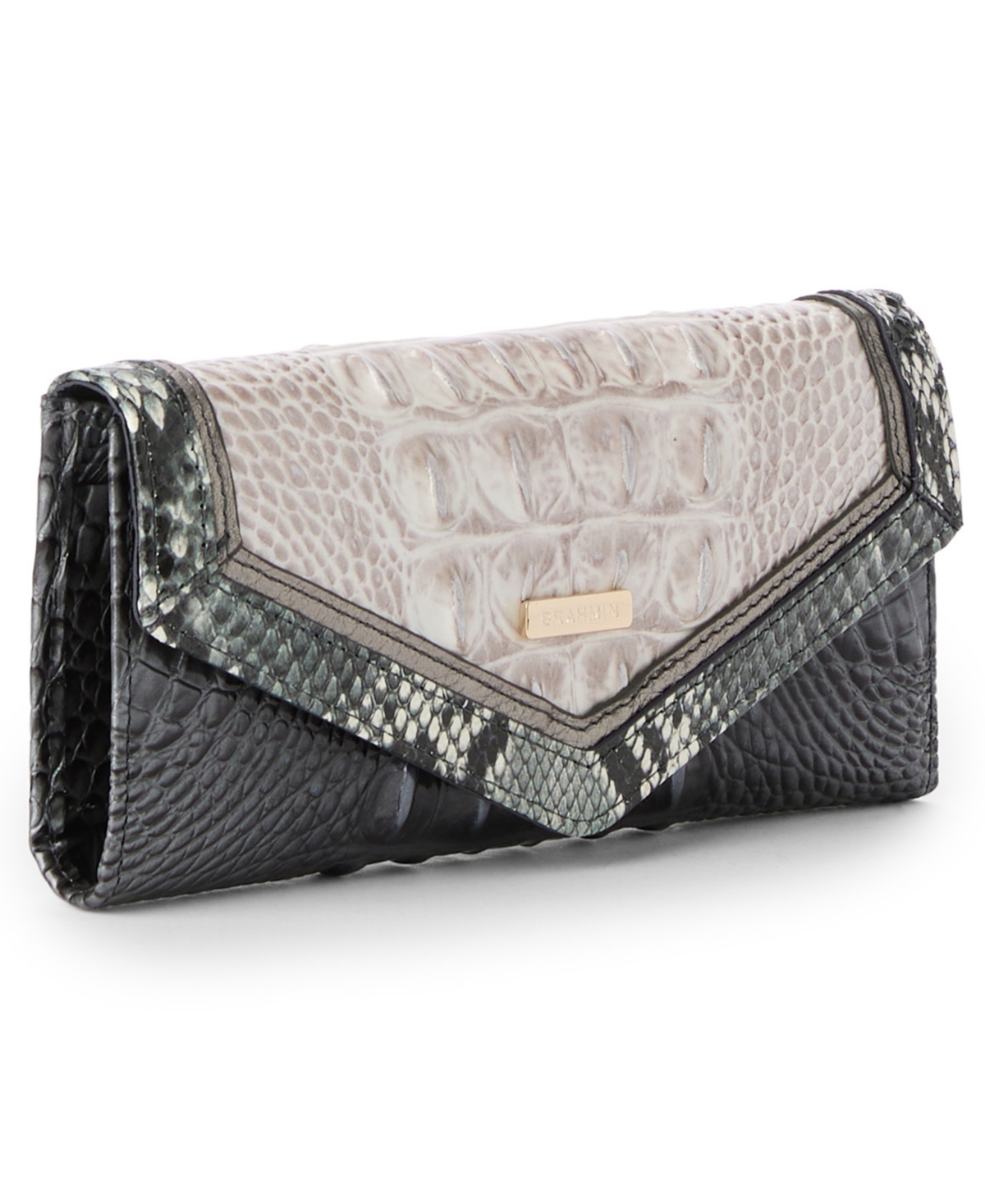 Brahmin Veronic Nottingham Chic Envelope-style Snap Wallet In Brown