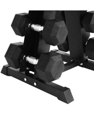 BalanceFrom Dumbbell Set with Stand, Rubber Encased Home Gym Hand Weights, 150lb