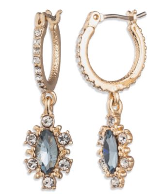 Marchesa Glass Stone Gold-Tone Pear Drop Huggie Earrings - Med Blue 15$