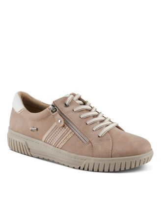 Women's Jamia Sneakers - Dual Closure with Laces and Zipper - Plush Textile Lining, Shock Absorbing, Water Resistant Synthetic Upper