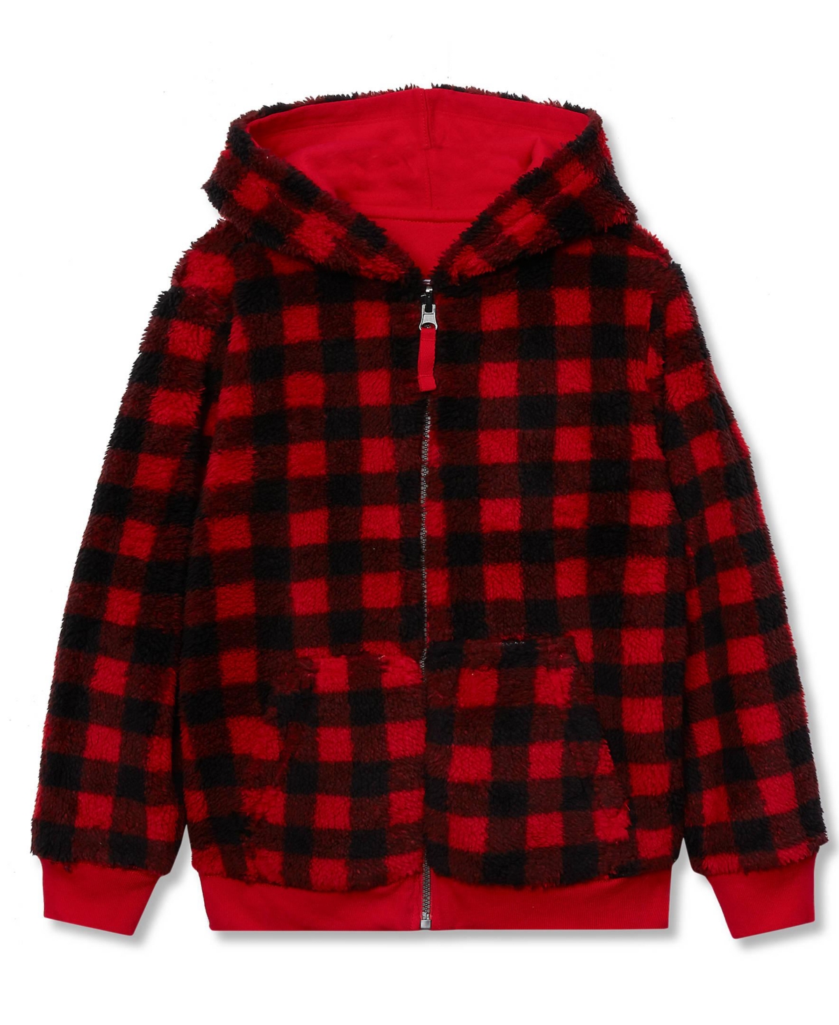 Lands' End Girls Reversible High Pile Fleece Hoodie