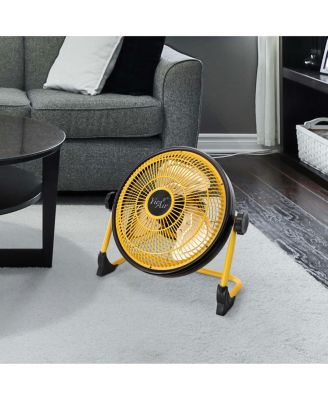 12 Inch Rechargeable Indoor/Outdoor Floor Fan (IPX4 Rated) in Yellow