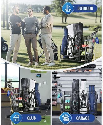 Golf Storage Garage Organizer, Golf Bag Storage Stand and Other Golfing Equipment Rack, Extra Storage Rack for Golf Clubs