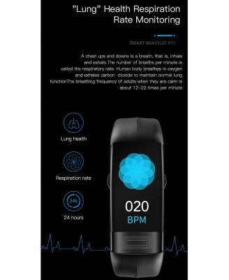 Advanced Health Monitoring Smart Bracelet with ECG and Temperature Tracking -Blue