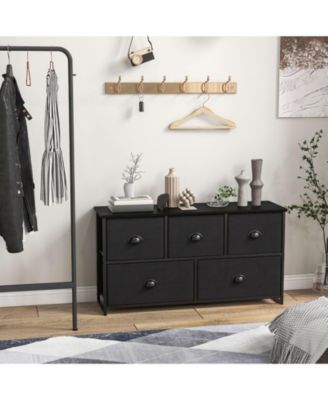 Dresser Storage Tower with 5 Foldable Cloth Storage Cubes