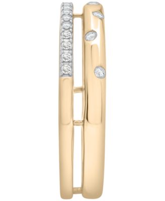 Diamond Open Double Ring (1/6 ct. t.w.) in 10K Yellow Gold, Created for Macy's