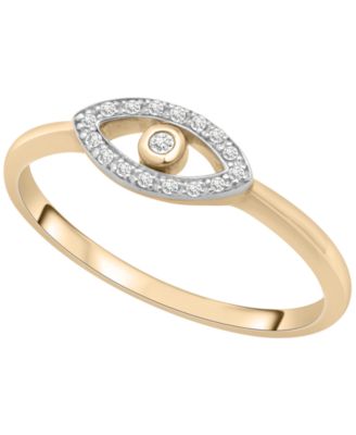 Wrapped - Diamond Evil Eye Ring (1/20 ct. t.w.) in 10K Yellow Gold