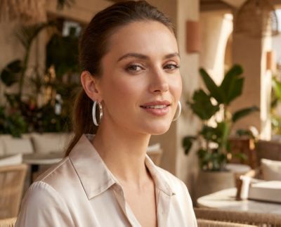 Channel Set CZ Statement Hoop Earrings Stardust Finish Plated Stainless Steel