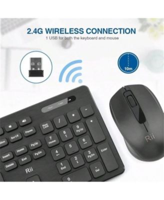 Wireless Keyboard And Mouse Combo -  Standard Office PC Keyboard And Optical Wireless Mice (Black)