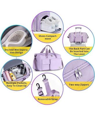 Women's Gym Duffle Bag with Shoes Compartment, 37L Capacity, Ideal for Travel, Gym, Sports, Duffel, Weekender