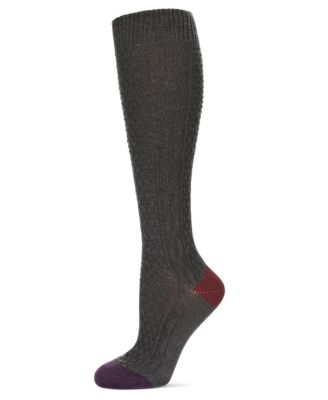Women's Brick Twist Crosshatch Knit Knee High Sock