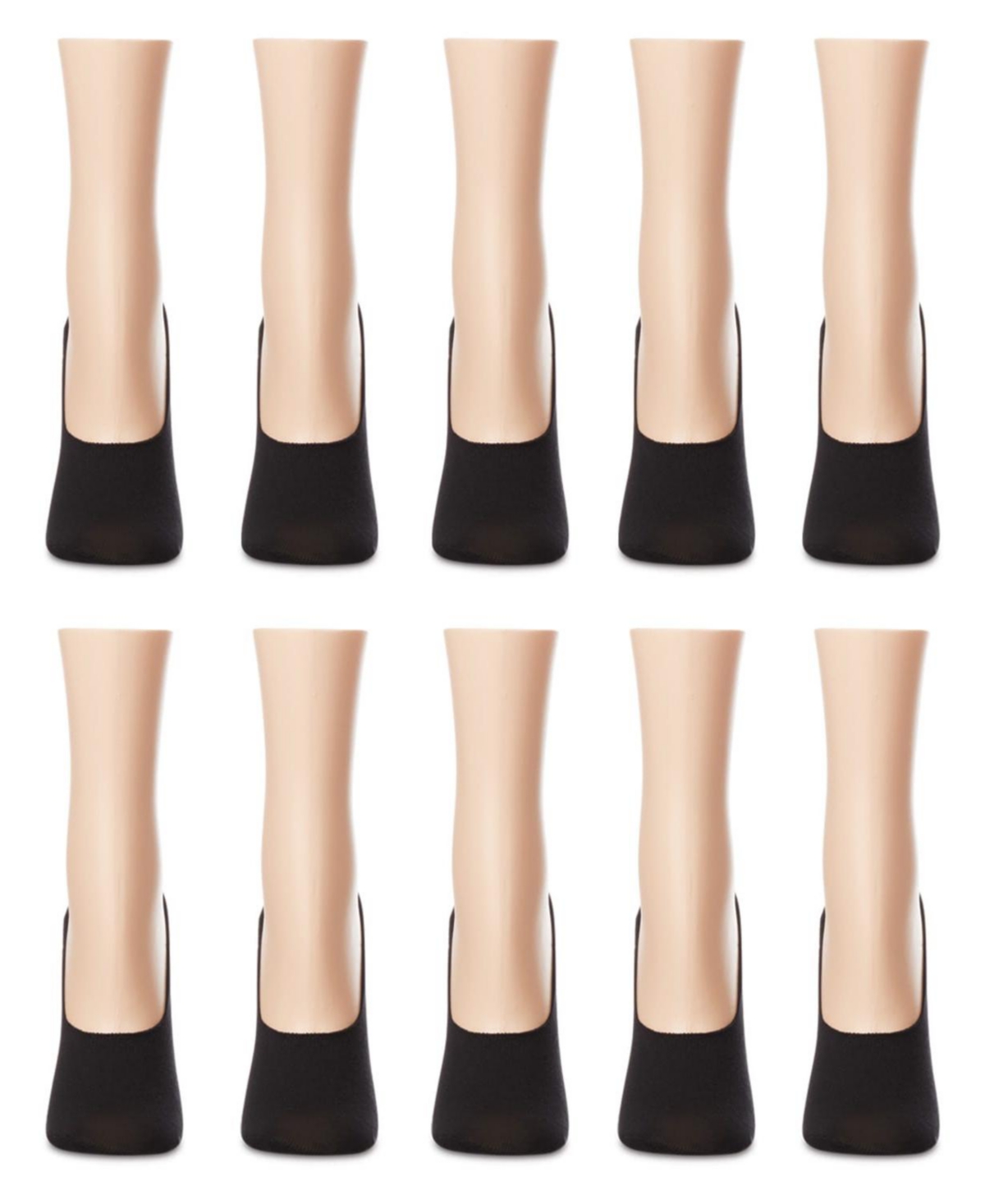 MeMoi Women's 10 Pair Pack High Cut Sneaker Liners