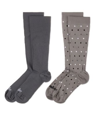 Women's 2 Pair Pack Dotted/ Solid Compression Socks