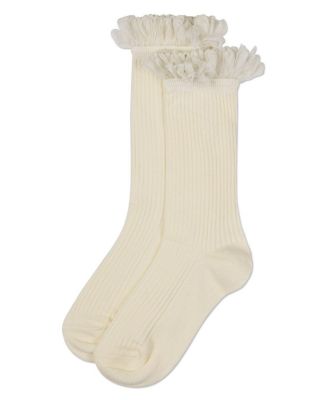 Women's Fine Rib Loop Cuff Crew Socks