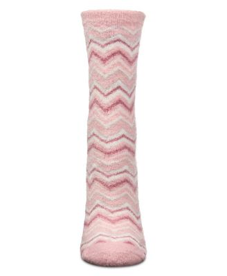 Women's Zig Zag Stripes Aloe Infused Crew Socks