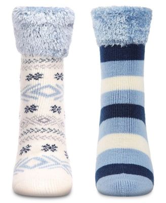 Women's 2 Pair Pack Plush Non-Skid Cabin Crew Socks