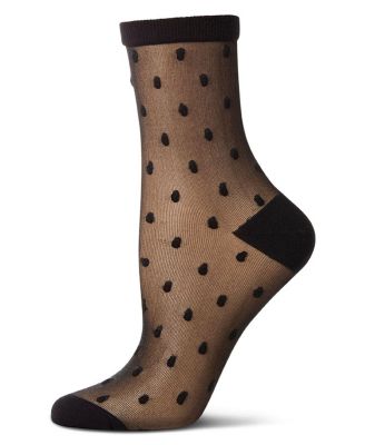 Women's Sheer-All-Over Polka Dot Ankle Sock