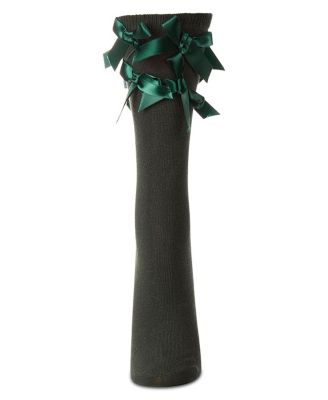 Women's Multiple Knit-On Bows Cotton Rich Crew Sock