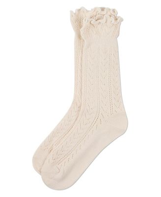 Women's Ruffle Pointelle Crew Socks