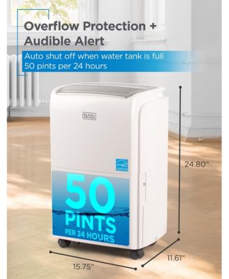 BLACK+DECKER Portable Dehumidifier with Built-in Pump, Smart Home 50 Pint Dehumidifier with Wifi & Alexa