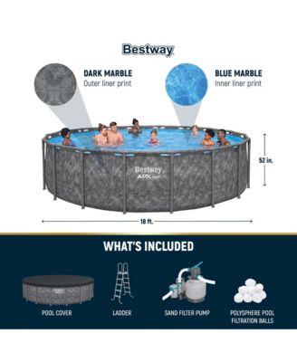 APX 365 18'x52" Round Above Ground Swimming Pool Set with Pump & Ladder
