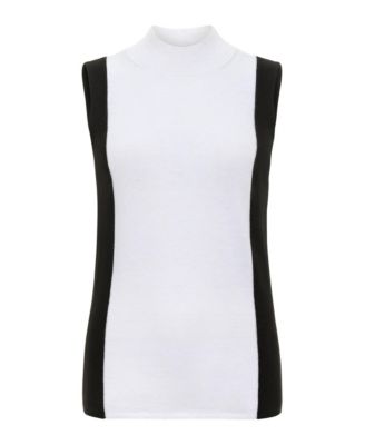 Women's Abryl Contrast Cashmere Blend Mockneck Top