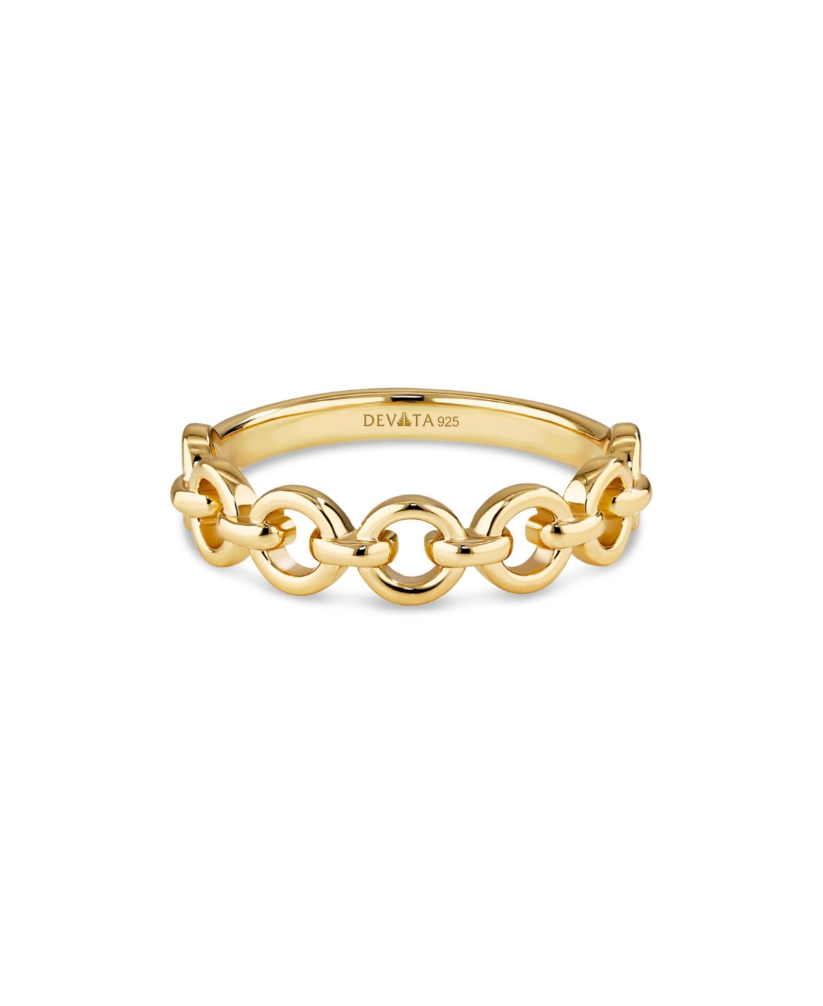 Devata Cable Link Ring in Gold Plated Sterling Silver