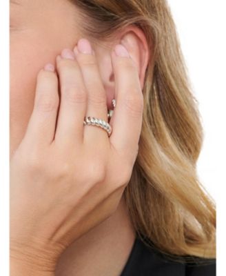 Rope Band Ring in Rhodium Plated Sterling Silver, Size 7