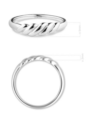 Rope Ring in Rhodium Plated Sterling Silver, Size 8