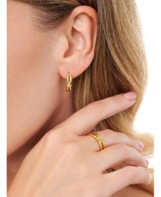Love Knot Hoop Earrings in Gold Plated Sterling Silver
